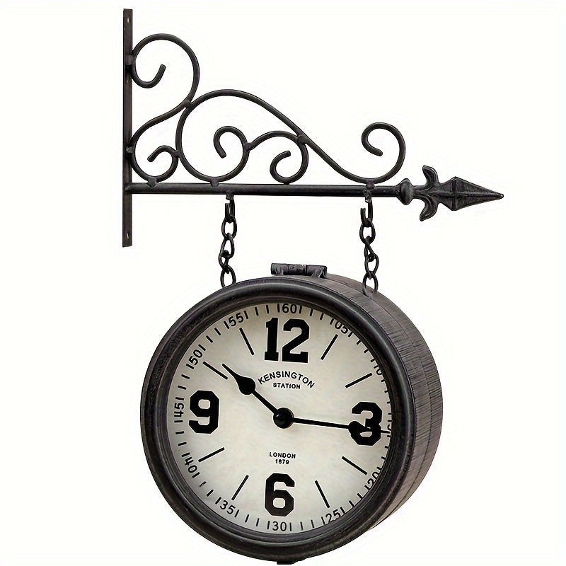 Large European-style double-sided silent wall clock