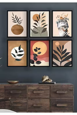 6-Piece MDF Tabletop Decor Set with Frame Design 45x40cm