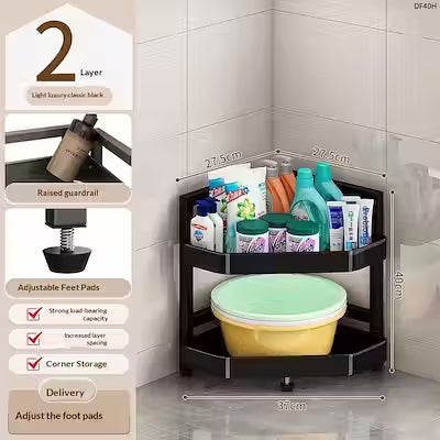 6-Tier Bathroom Corner Storage Rack, Space-Saving Organizer for Bathroom Essentials