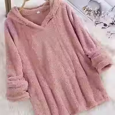 Plus Size Women's Long Sleeve Fleece-Lined Hooded Sweatshirt