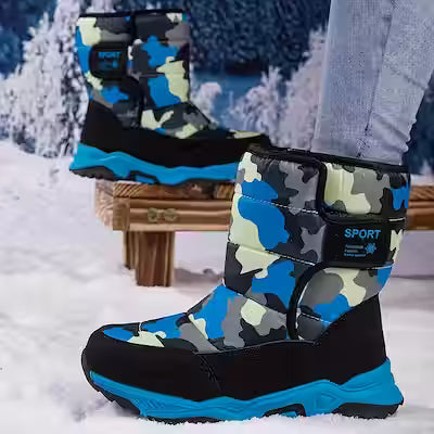 Unisex High‑Top Winter Snow Boots in Camouflage