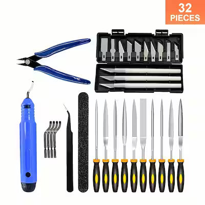 32-Piece 3D Printing Toolkit – Debugging, Cleaning, Finishing, and Production Tools