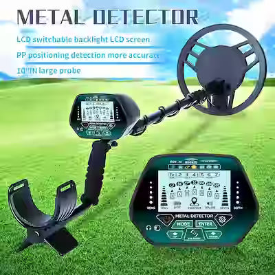 Adjustable Metal Detector with 10‑Inch Search Coil – High Precision Treasure Hunting