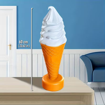 Large Outdoor Plastic Ice Cream Model – 23.6 in, 37.4 in, or 47.2 in (Without Light) – Decorative Advertising Piece for Dessert Shops