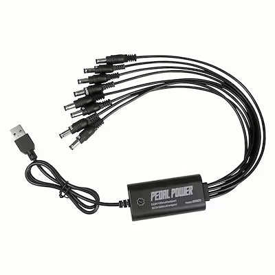 1‑to‑8 Guitar Pedal Power Supply, 9V Isolated DC Output with USB Plug‑In