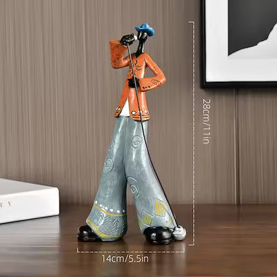 Set of Resin Jazz Band Figurines for Vintage Music Decor