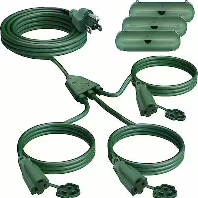 Heavy-duty 3-outlet splitter for indoor and outdoor power needs