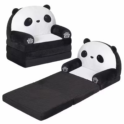 Panda-Themed Foldable Kids Sofa Chair with High-Density Foam