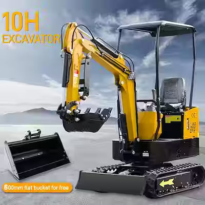 1-ton mini crawler excavator with 13.5 HP engine and 600mm shovel