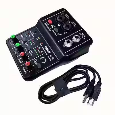 2‑Channel USB Audio Interface with XLR Mic Input, Mini USB Mixer and Sound Card Function
