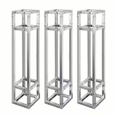 Heavy‑Duty Steel Square Box Truss System – 3‑Piece Adjustable Height & Width Portable Stage Frame with Triangular Base, 661 lb Load Capacity, Foldable Design
