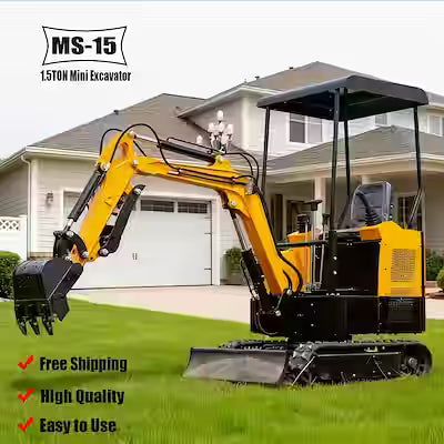 1.5 ton mini excavator with 13.5HP gasoline engine and dual-side controls