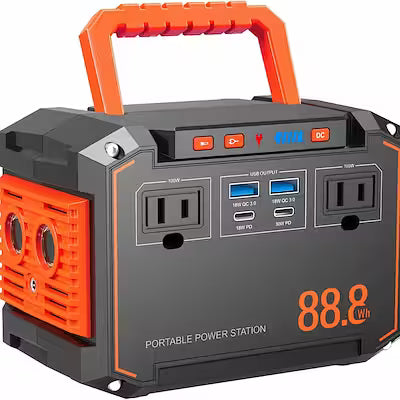 Portable solar power station with integrated solar panels 240Wh capacity