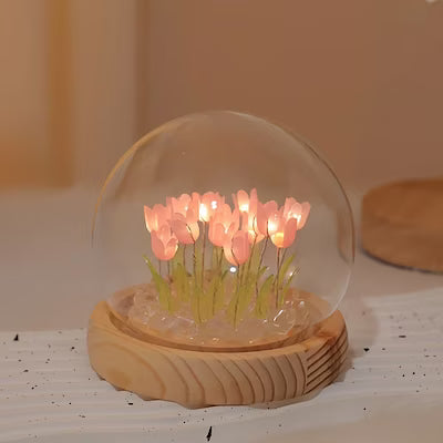 Tulip night light with 10 luminous flowers for bedroom or desk