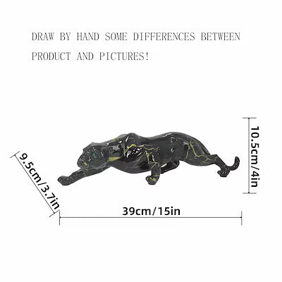 Modern black leopard resin sculpture home decor