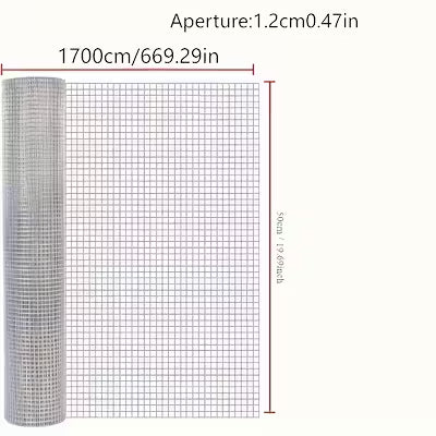 Galvanized welded wire mesh roll 1700 cm for fencing, gardens, and pet enclosures