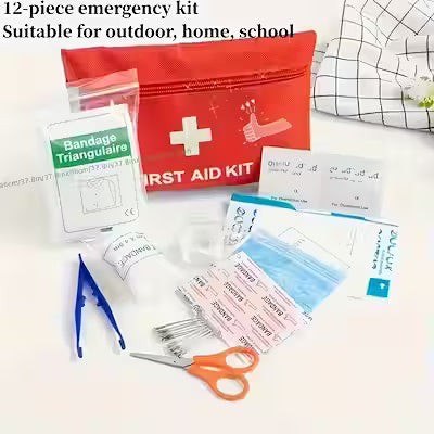 Portable first aid kit for camping, hiking, and outdoor adventures