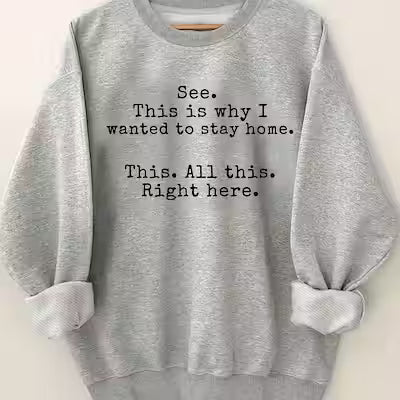 Plus size cotton-blend letter print pullover sweatshirt