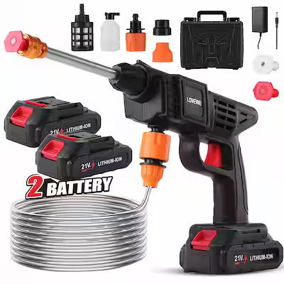 300W cordless car wash with 6-in-1 nozzle and foam gun