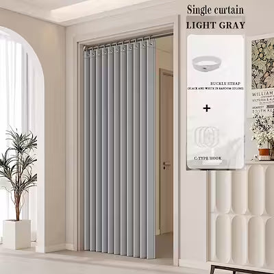 Bohemian striped rodless folding door curtain in polyester