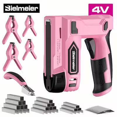 2-in-1 cordless nail gun with 20V battery and 4V mode for carpentry and upholstery