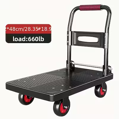 Heavy-duty folding hand cart with silent swivel wheels