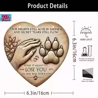 Heart-Shaped Resin Grave Marker – 6.3 x 6.3 in Memorial Sign for Dog