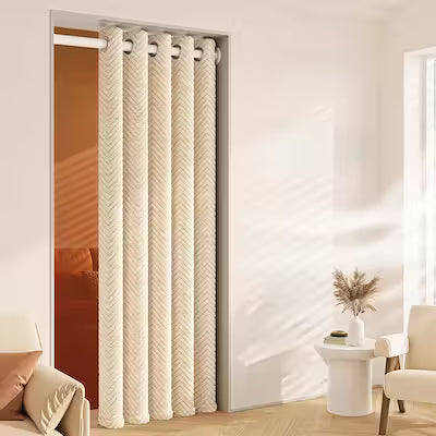 Winter warmth blackout door curtain thermal insulated polyester