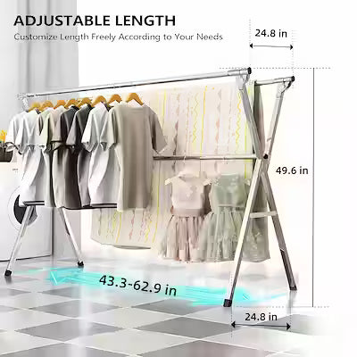 Foldable Metal Clothes Drying Rack for Indoor and Outdoor Use