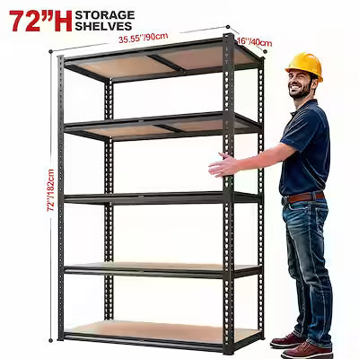 Heavy-Duty 5-Tier Garage Storage Shelves with 2000LB Capacity