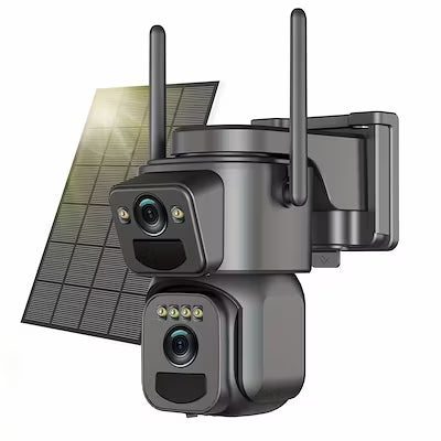 2K WiFi security camera with solar panel battery and 10x zoom