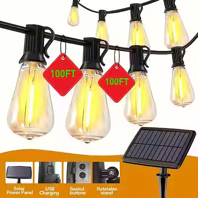 100-foot waterproof LED string lights with remote control