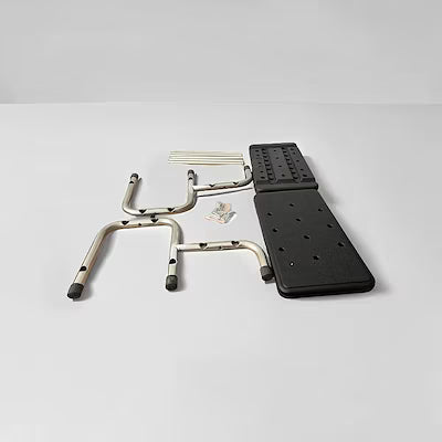 Portable Stainless Steel Double‑Layer Step Stool with Anti‑Slip Plastic Treads – Supports up to 440 lb