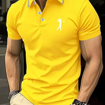 Men's Short Sleeve Printed Golf Shirt – Spring & Summer