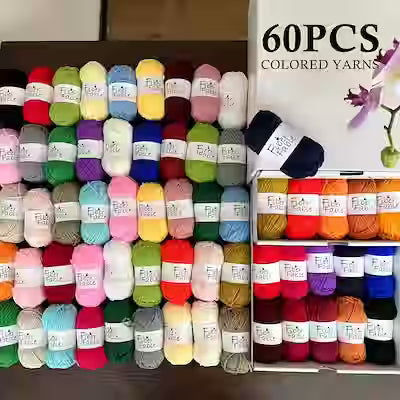 Milk Yarn Hand‑Woven Set – 30 or 60 Pieces of 4‑Strand Yarn (25 g per Roll) for Crochet, Knitting and Craft Projects