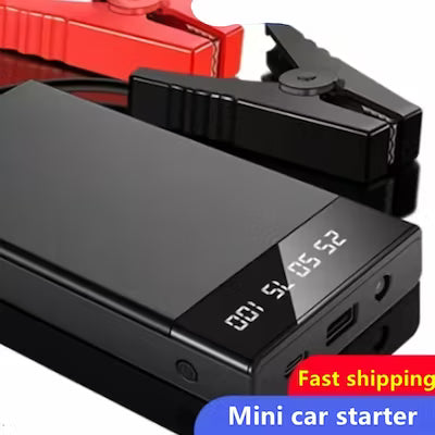 Wireless 12V Car Jump Starter – Portable Battery Charger for Gas & Diesel Engines – USB I/O, LED Emergency Light