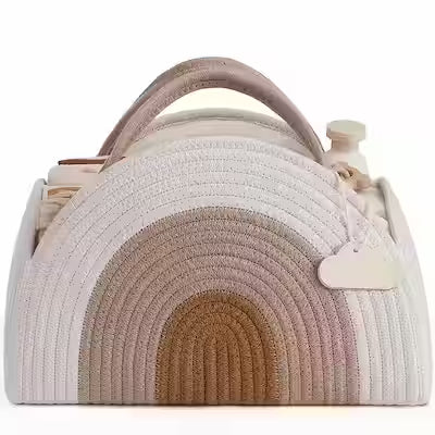 Large cotton rope diaper caddy organizer for nursery essentials