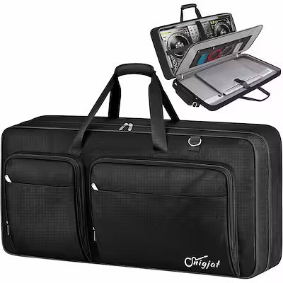 DJ Controller Travel Case with Padded Interior, Laptop Compartment, Adjustable Shoulder Strap – Compatible with DDJ‑FLX10, DDJ‑1000, DDJ‑REV7, DDJ‑FLX6