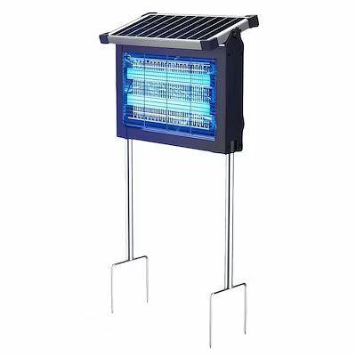 Solar‑Powered Mosquito Killer – 4500V High‑Power Zapper with Automatic Light Sensor, 10 ft Extension Cord, Solar Charging for Patios and Gardens