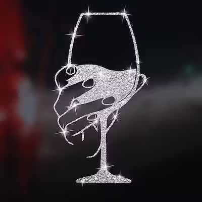 Shimmering Reflective Wall Sticker – Hand‑Held Red Wine Cup Design for Home, Windows, Mirrors and Appliances