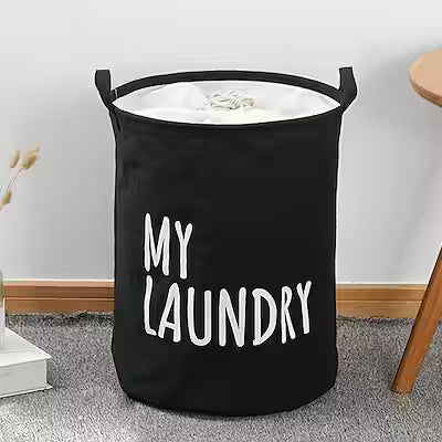 Large Foldable Laundry Basket with Hanging Storage and Half-Ring Handles