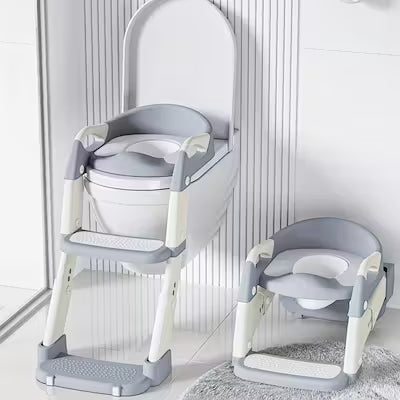3-in-1 Potty Training Seat with Step Stool and Ladder for Toddlers