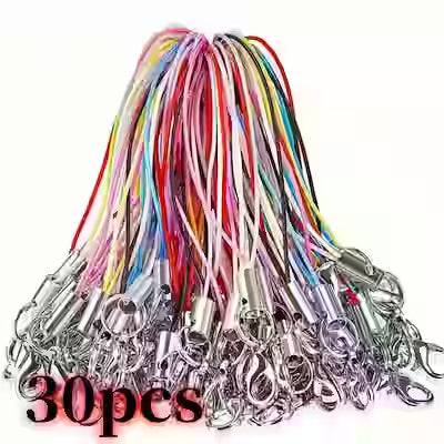 Colorful 65 mm Strap Keychain – 30 Pack, Buckle Rope for Phones, Keys and Accessories