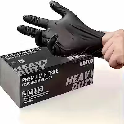 50 Count Black Disposable Nitrile Gloves