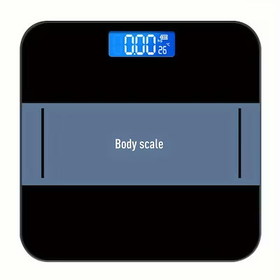 Digital Bathroom Scale with Thermometer, High‑Precision Backlit LCD Display, Rounded Corner Portable Design, 400 lb Capacity