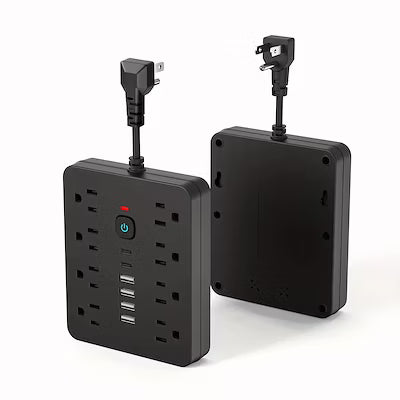 14-in-1 power strip with surge protection, 8 AC outlets and 6 USB ports