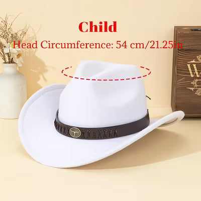Retro felt hat with colorful designs for parent-child matching