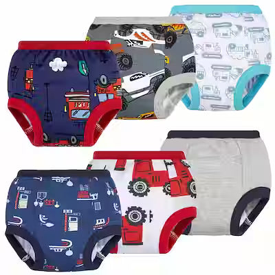 Soft 100% Cotton Potty Training Pants for Boys (Set of 6)