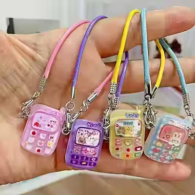Cute Colorful Cartoon Animal Phone Keychain – Fun Pendant for Bag or Phone