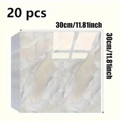 Self-adhesive marble-pattern ceramic tile wall stickers